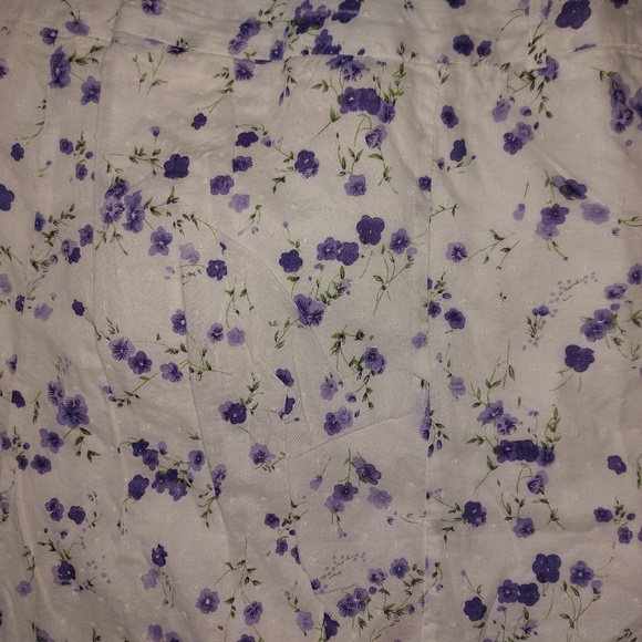 Sz 22 Plus Dress Barn Skirt Purple White Floral Easter - Picture 5 of 5